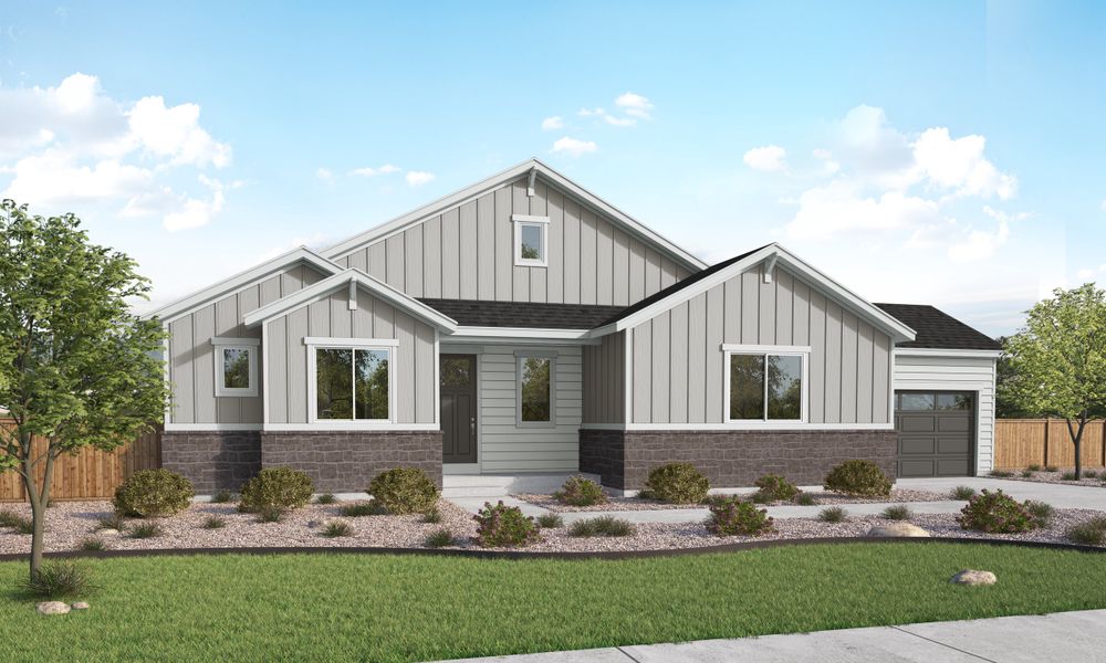 Front exterior of a home in the Paint Brush Hills community, located in Peyton, CO (Image 9).