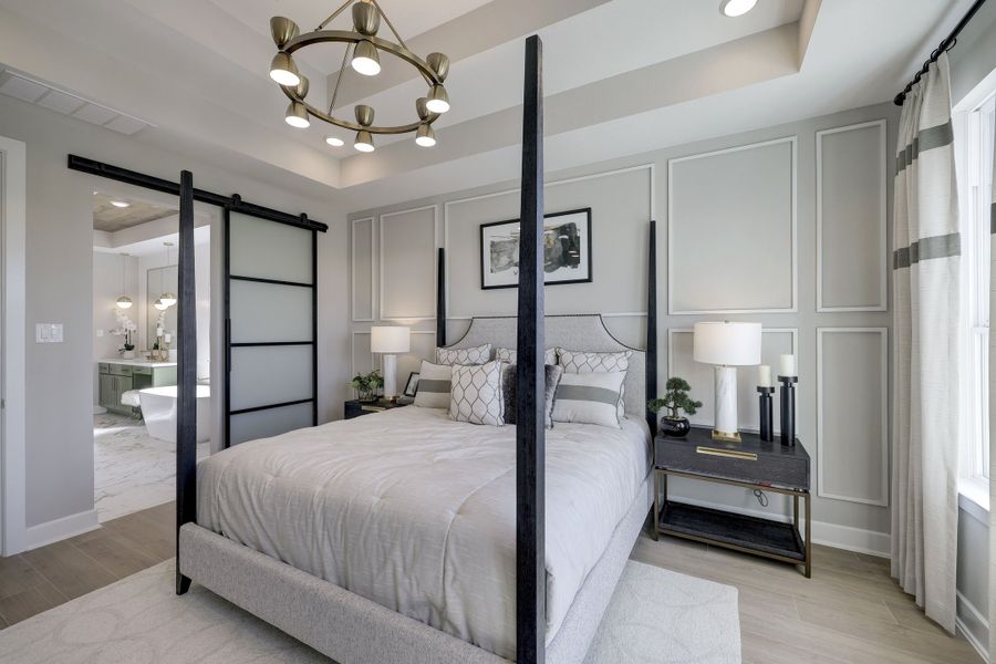 Furnished interior in a model home at Bridgeland 50' (Creekland Village) in Cypress (Image 11). Furnished interior in a model home at Bridgeland 50' (Creekland Village) in Cypress (Image 11).