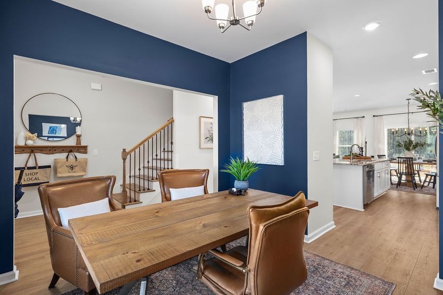 Furnished interior in a model home at Belair East in Statesboro (Image 3).