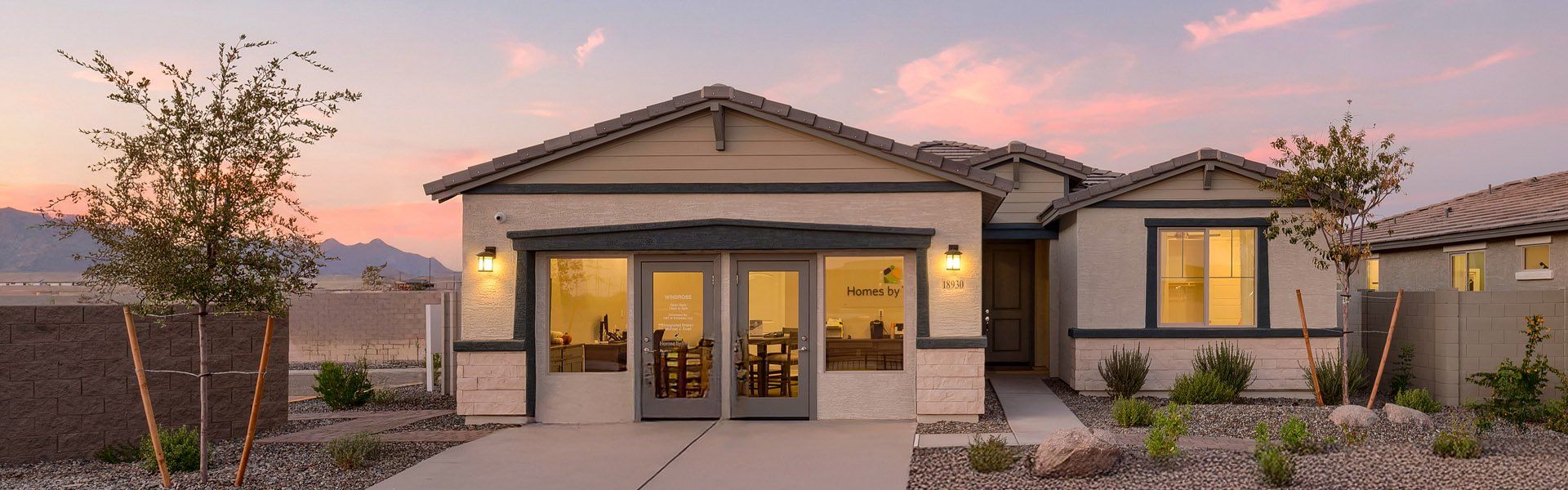 Front exterior of a home in the Windrose V community, located in Waddell, AZ (Image 5).