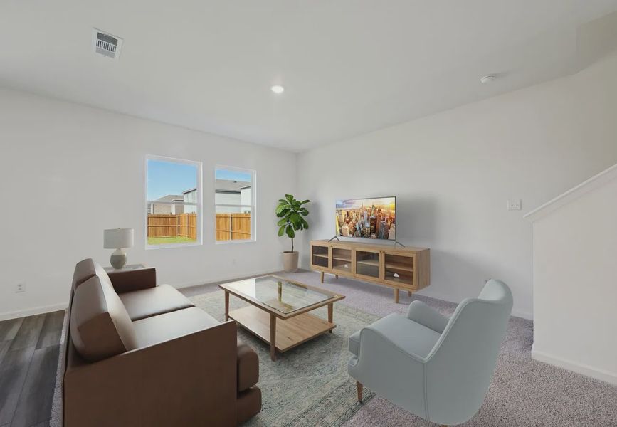 Furnished interior in a model home at Cedar Pointe in Crosby (Image 5).