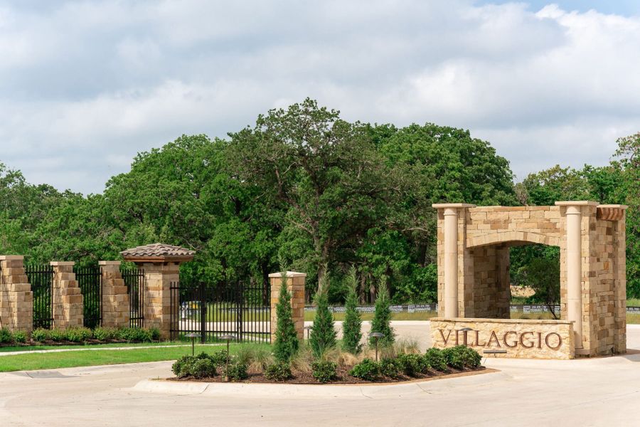 Entrance to the Villaggio community in Westlake, TX, featuring signage and landscaping (Image 2). Entrance to the Villaggio community in Westlake, TX, featuring signage and landscaping (Image 2).