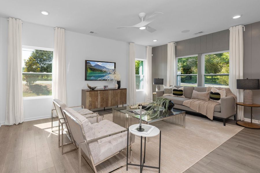 Furnished interior in a model home at Grandview Villas Townhomes in Pfafftown (Image 4).