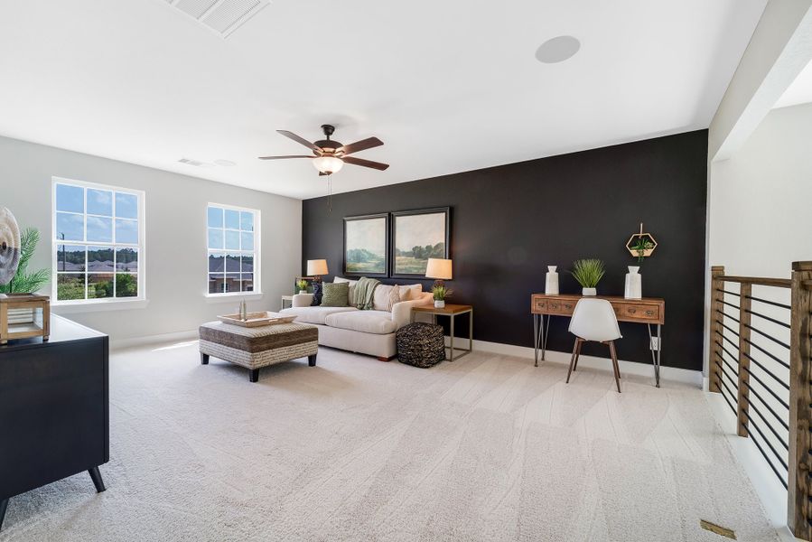 Furnished interior in a model home at Magnolia Springs in Montgomery (Image 36).