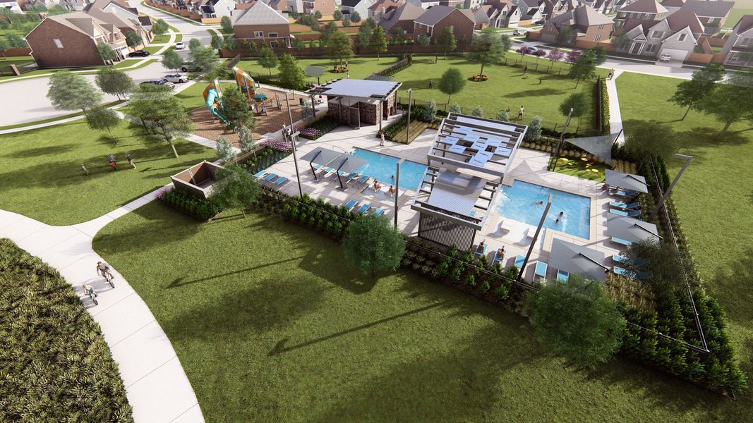 Ten Mile Creek Aerial Rendering of Pool and Playground