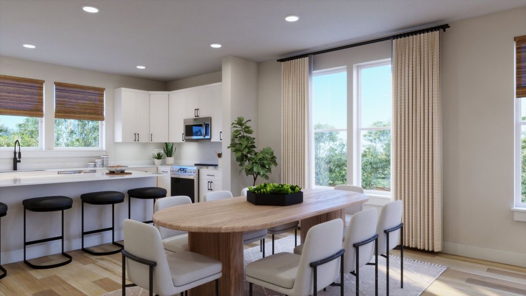 Furnished interior in a model home at Berkeley Villas in Denver (Image 5).