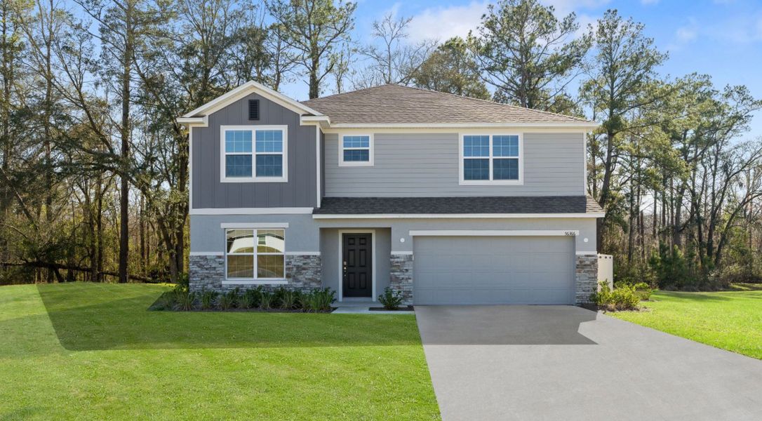 Front exterior of a home in the Bella Estates community, located in Plant City, FL (Image 10).