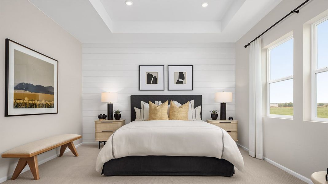 Furnished interior in a model home at The Estates Collection at Talon Pointe in Thornton (Image 24).