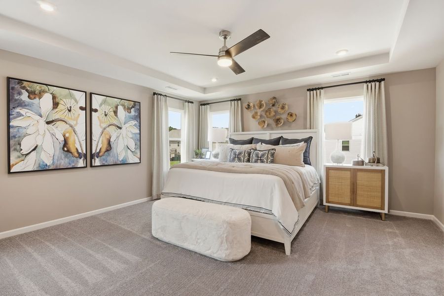 Furnished interior in a model home at Clairmont in Charlotte (Image 20).