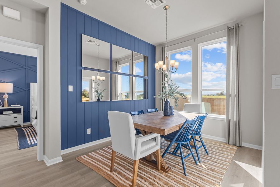 Furnished interior in a model home at Saddle Creek Ranch in Cibolo (Image 14).
