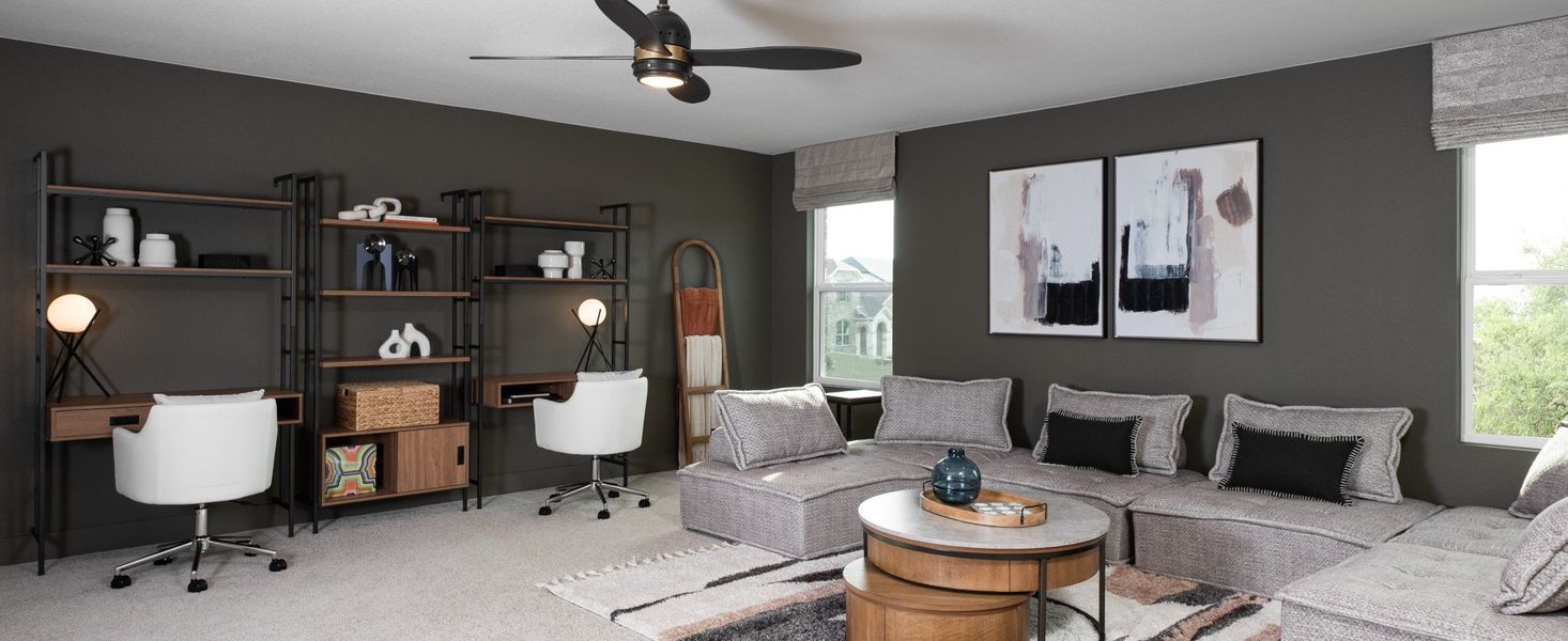 Furnished interior in a model home at Berry Creek Highlands in Georgetown (Image 12).