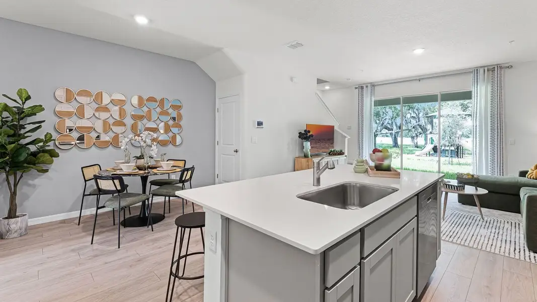 Furnished interior in a model home at Towns at Summit in Deland (Image 4). Furnished interior in a model home at Towns at Summit in Deland (Image 4).