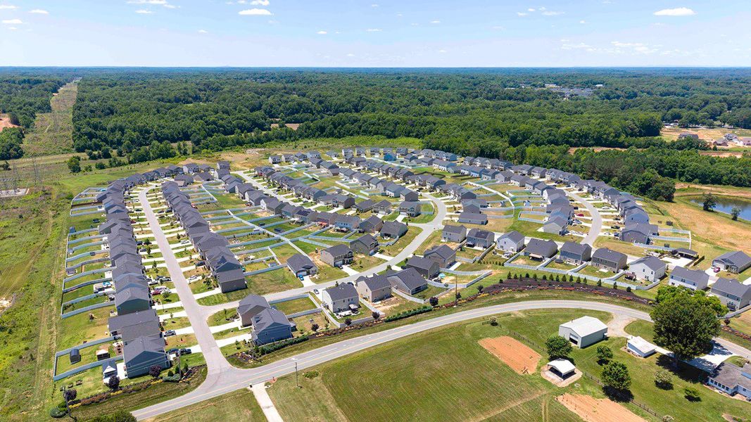 Aerial view of the Bryson Park community in Lexington, NC, showing layout and nearby surroundings (Image 1). Aerial view of the Bryson Park community in Lexington, NC, showing layout and nearby surroundings (Image 1).