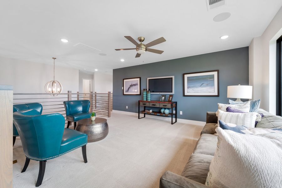 Furnished interior in a model home at Mulberry Farms in Santa Fe (Image 36).