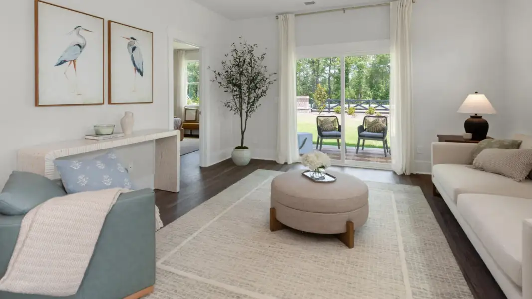 Furnished interior in a model home at The Retreat at Indigo Preserve Townhomes in Leland (Image 25).