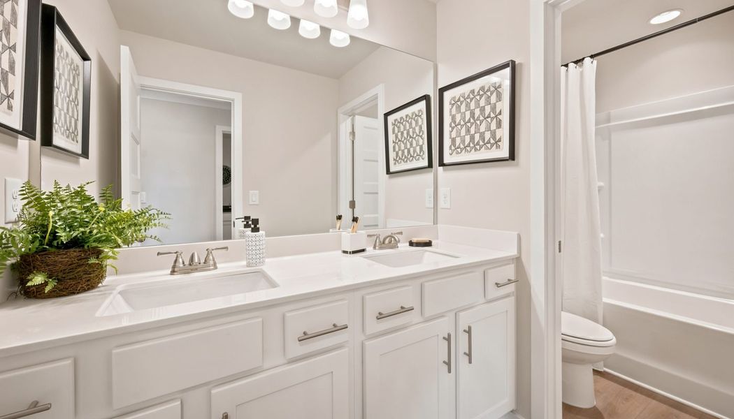 Furnished interior in a model home at Greenefield in Cartersville (Image 40).