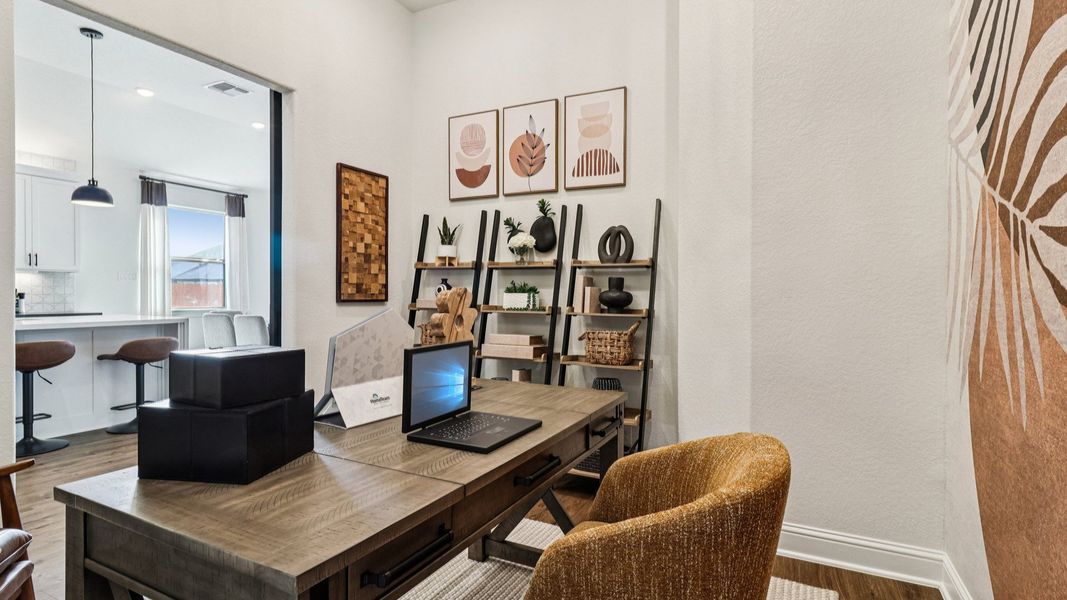 Furnished interior in a model home at Meyer Ranch – Premier in New Braunfels (Image 33).