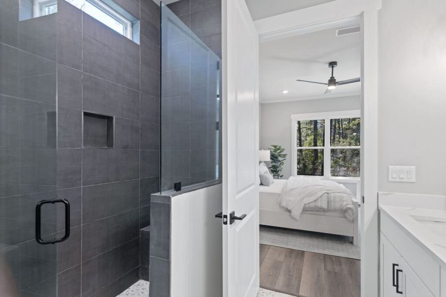 Furnished interior in a model home at The Shoal in Santa Rosa Beach (Image 33).