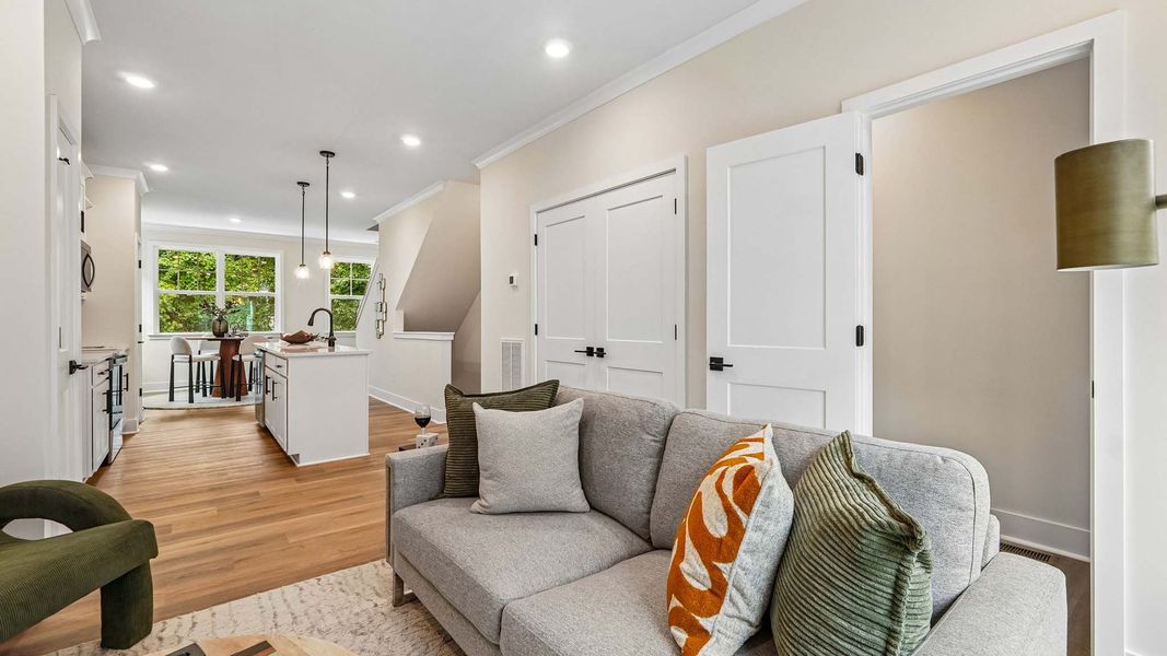 Furnished interior in a model home at Kingman Townhomes in Charlotte (Image 5).