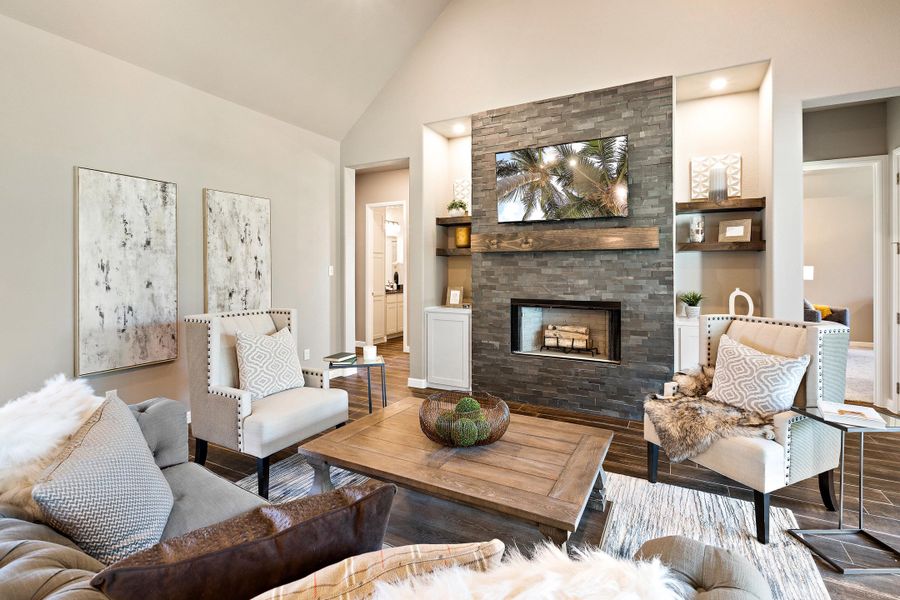 Furnished interior in a model home at Vintage Oaks in Weatherford (Image 65).