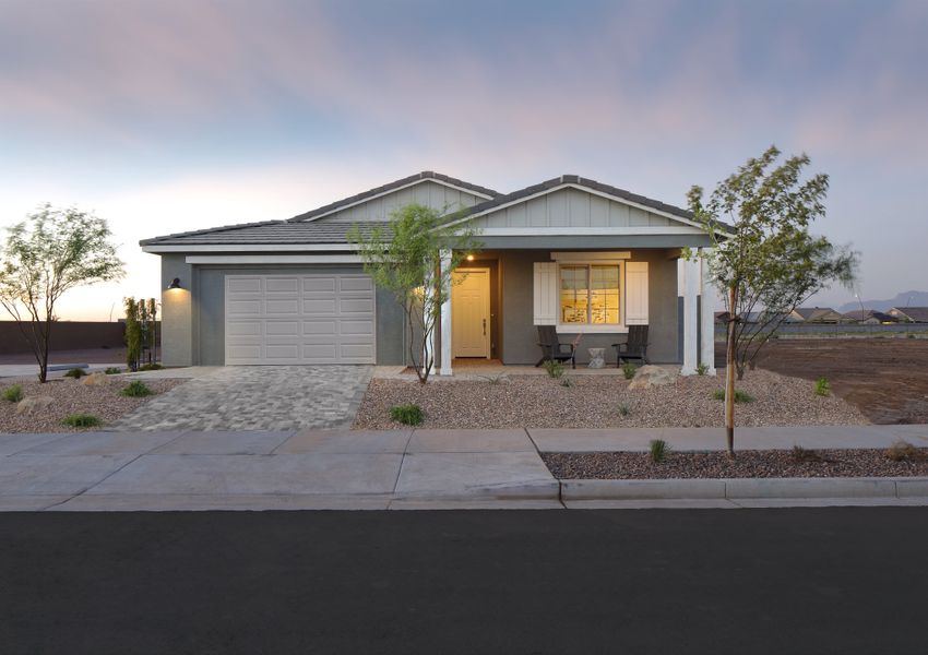 Front exterior of a home in the Estrella Crossing community, located in Laveen, AZ (Image 3).