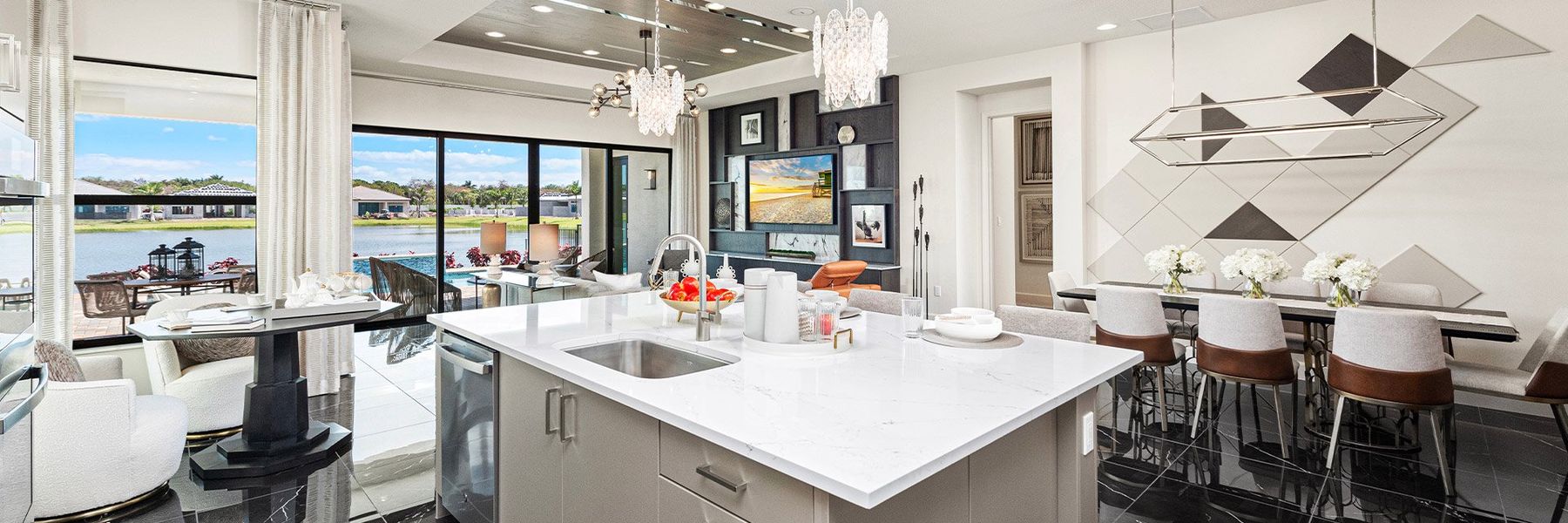 Furnished interior in a model home at Valencia Grand (55+) in Boynton Beach (Image 4).