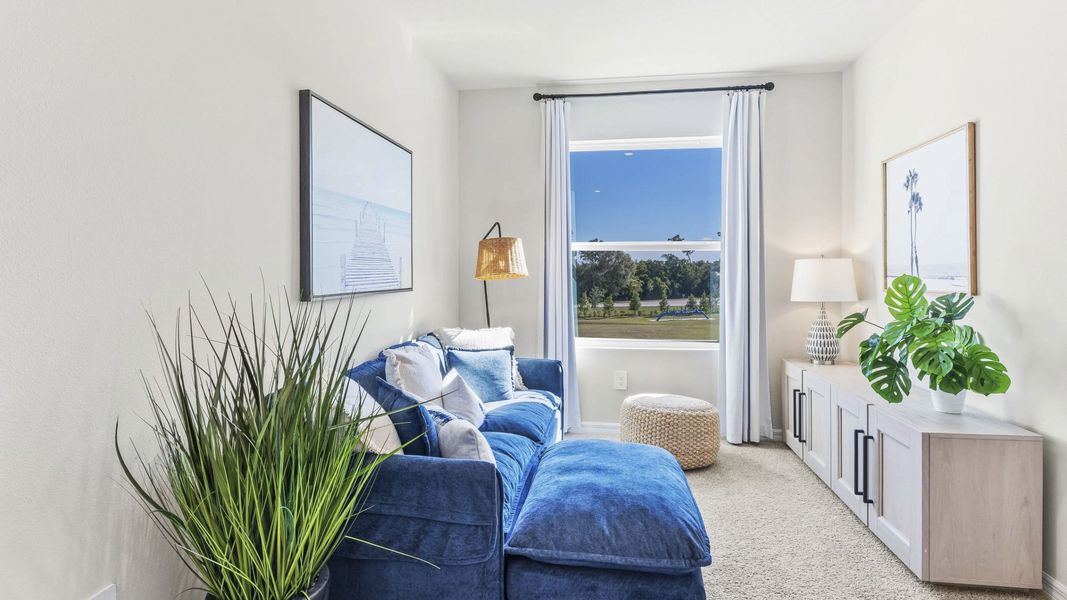 Furnished interior in a model home at The Gardens at Bay Street in Sarasota (Image 17).