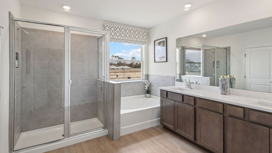 Furnished interior in a model home at Finley Woods in Gainesville (Image 18).