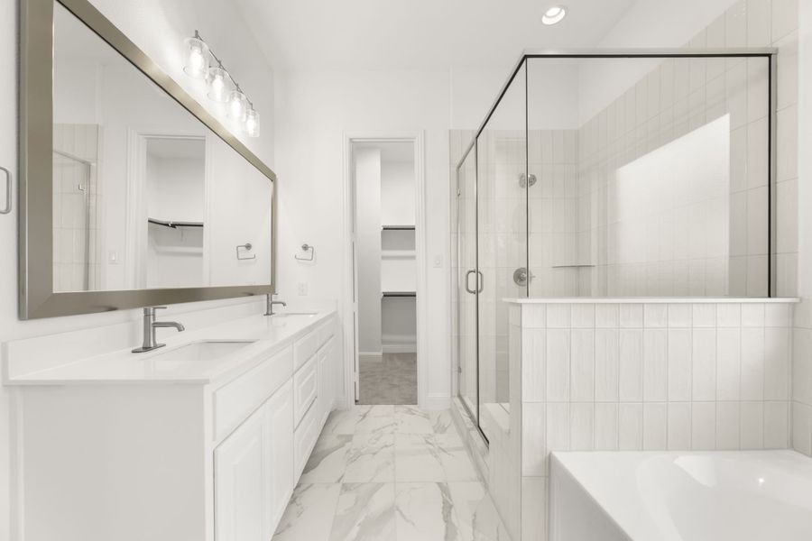 Furnished interior in a model home at Creek Valley Estates in Rowlett (Image 6).