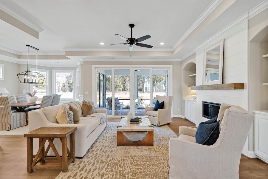 Furnished interior in a model home at Waterway in Southport (Image 4). Furnished interior in a model home at Waterway in Southport (Image 4).