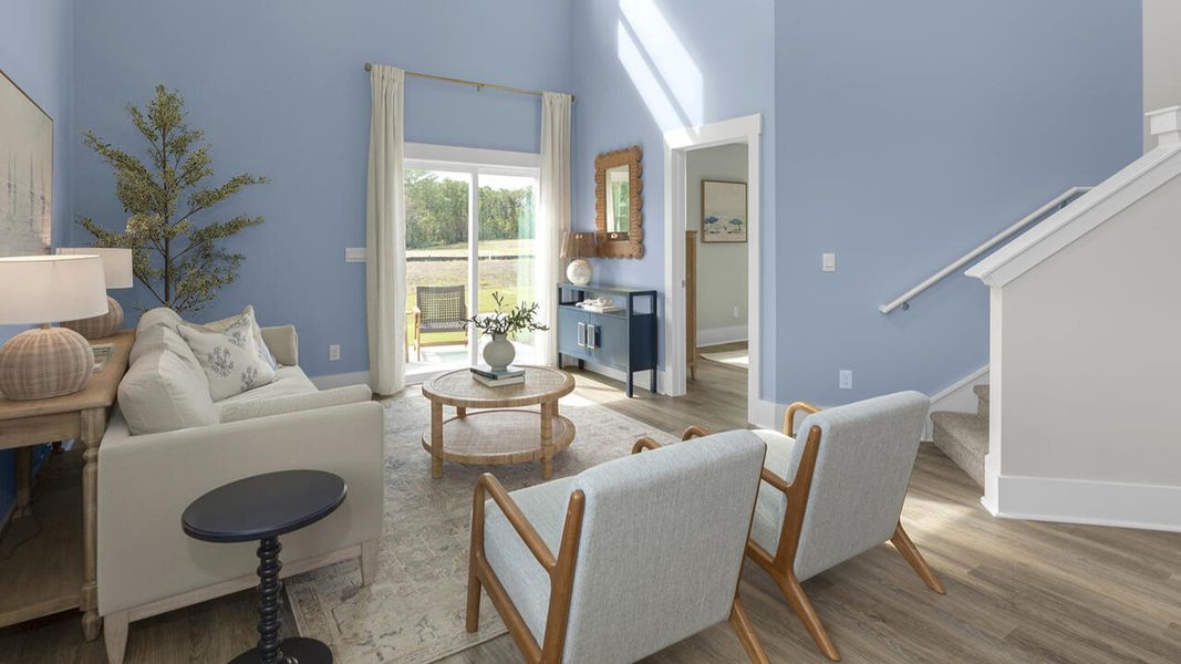 Furnished interior in a model home at The Palms at Indigo Preserve Townhomes in Leland (Image 20).