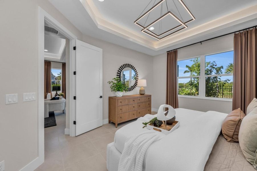 Furnished interior in a model home at Reflection Villas at Watercolor Place in Bradenton (Image 106).