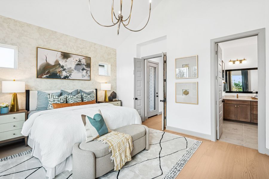 Furnished interior in a model home at Elyson 45' in Katy (Image 9).