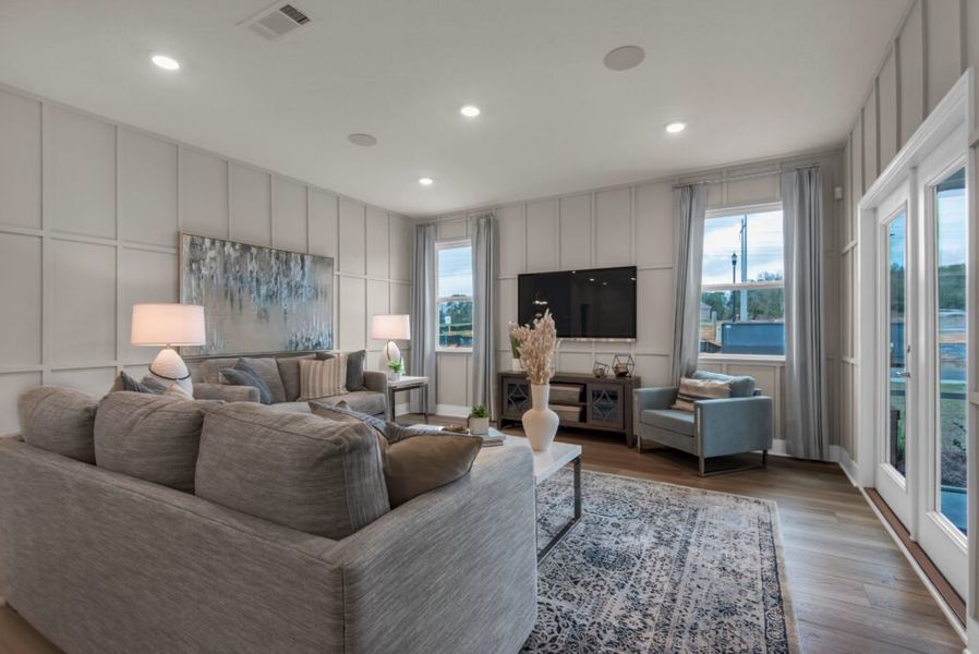Furnished interior in a model home at Southern Palms in Pace (Image 7). Furnished interior in a model home at Southern Palms in Pace (Image 7).