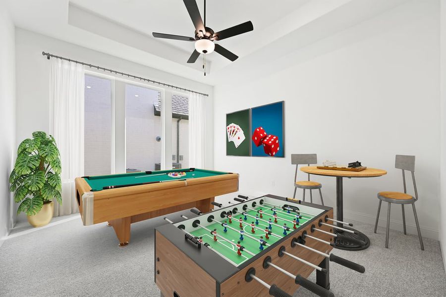 Furnished interior in a model home at The Ridge at Northlake 70s in Northlake (Image 57).