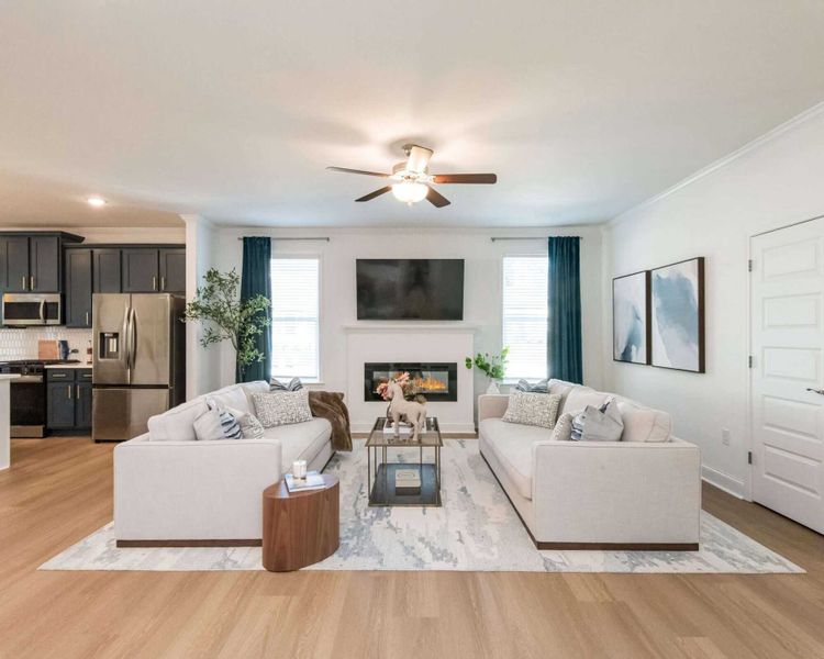 Furnished interior in a model home at Cooper's Walk in Loganville (Image 10). Furnished interior in a model home at Cooper's Walk in Loganville (Image 10).