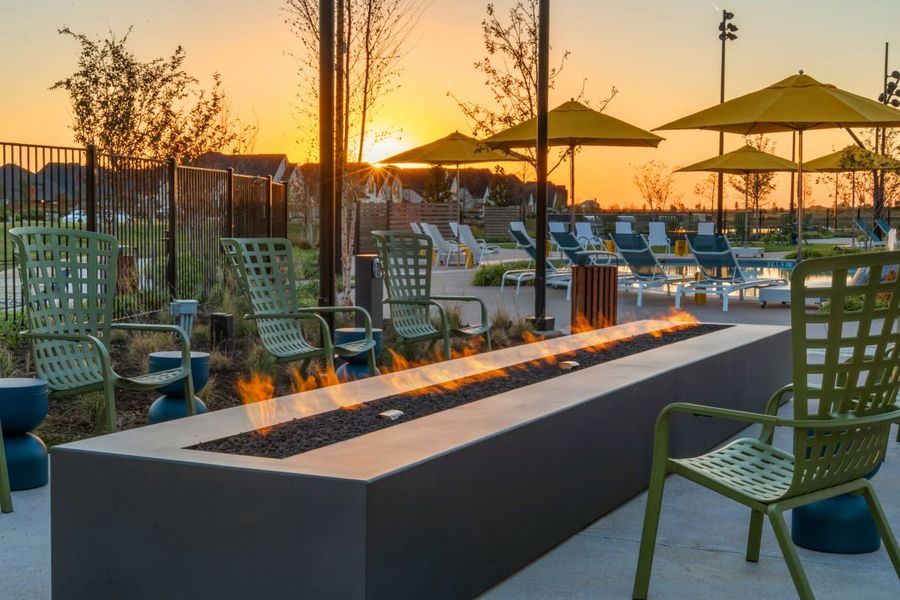 Firepit area in Mosaic, Celina, Texas