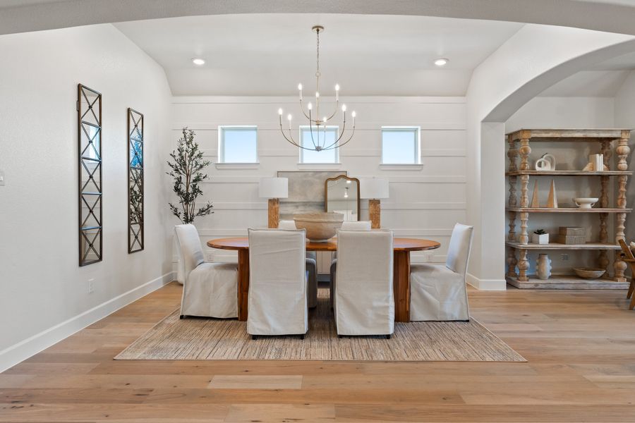 Furnished interior in a model home at Enclave at Legacy Hills: Overlook 60' in Celina (Image 9).
