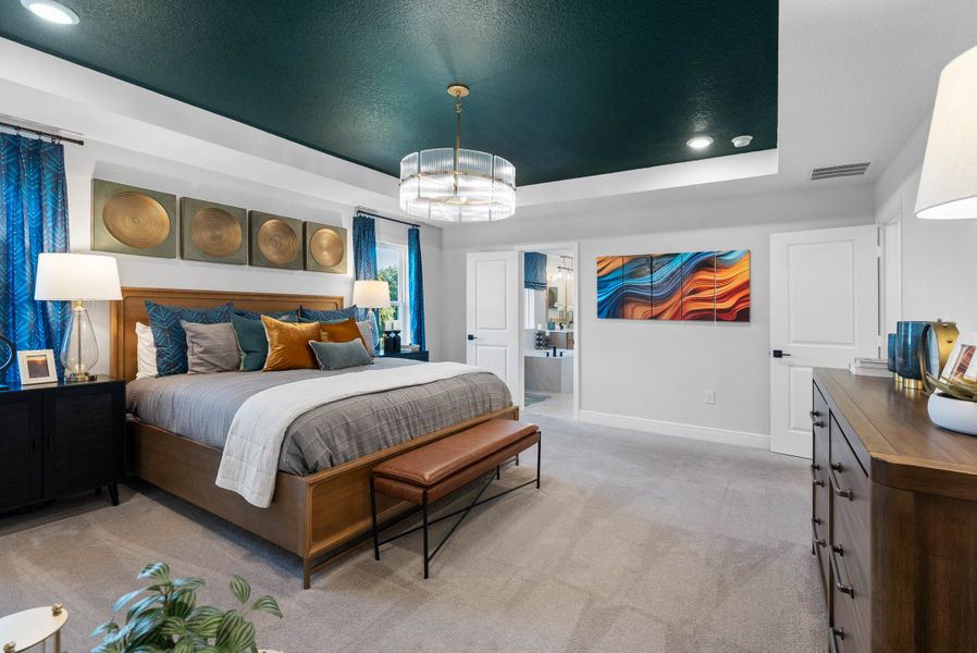 Furnished interior in a model home at Vintner Reserve in Clermont (Image 22).
