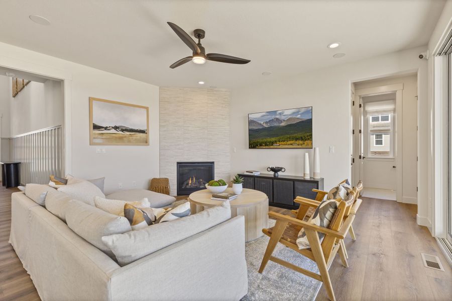 Furnished interior in a model home at Barefoot Lakes in Firestone (Image 8). Furnished interior in a model home at Barefoot Lakes in Firestone (Image 8).