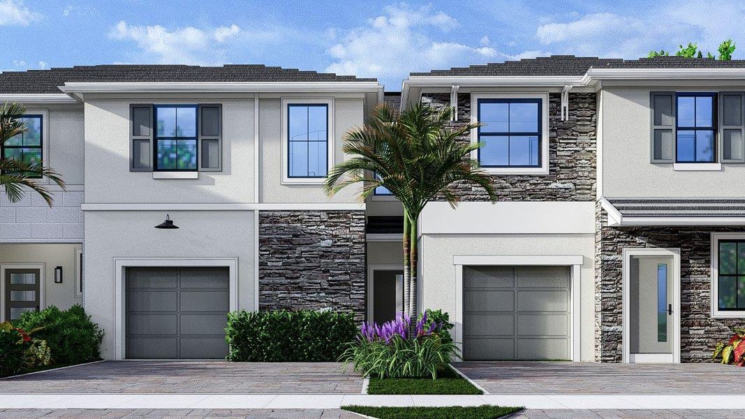 Front exterior of a home in the Vintage Oaks community, located in Palm Beach Gardens, FL (Image 6).