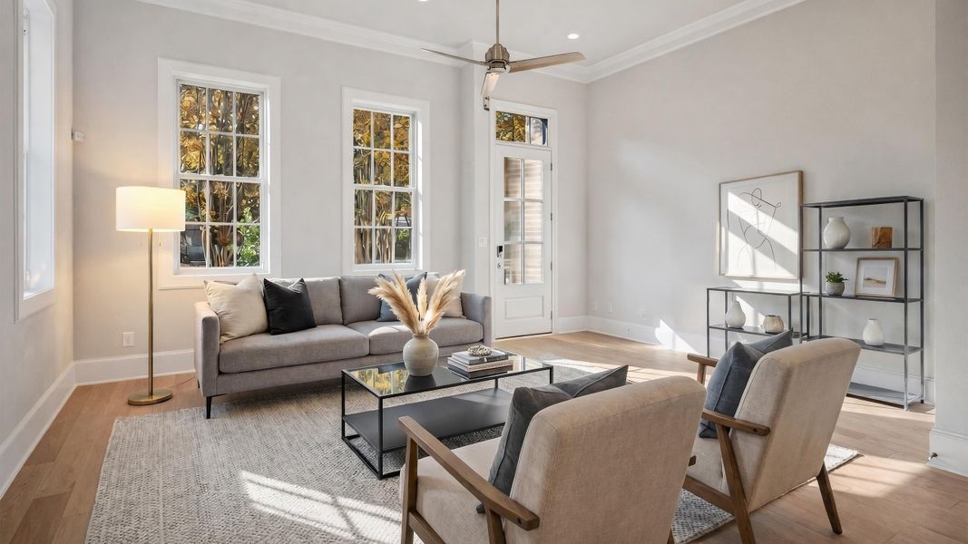 Furnished interior in a model home at Addison Grove in Addison (Image 8). Furnished interior in a model home at Addison Grove in Addison (Image 8).
