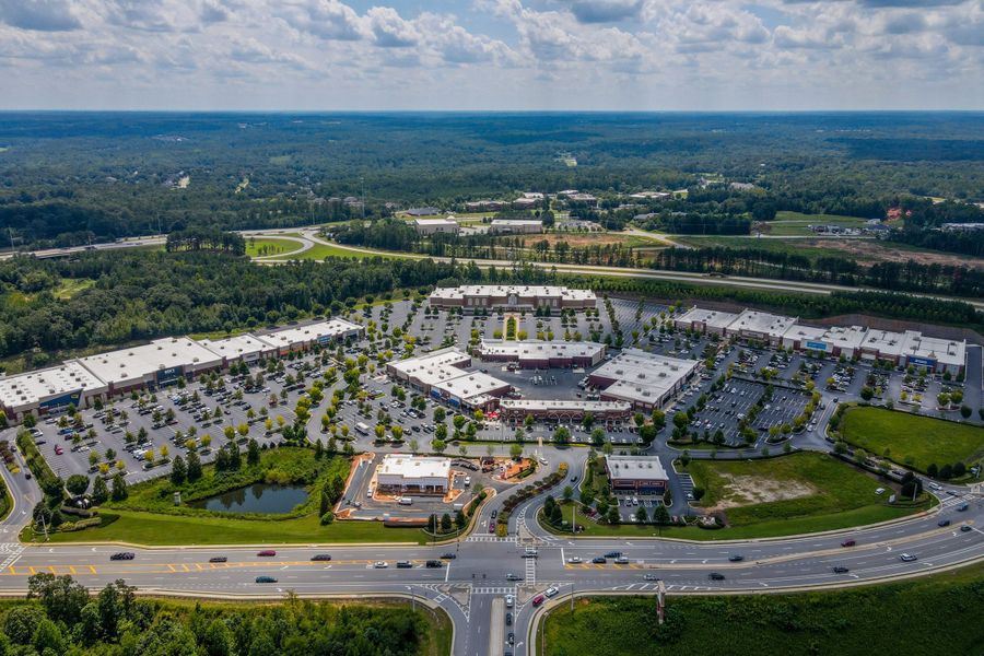 Aerial view of the Champion’s Walk community in Athens, GA, showing layout and nearby surroundings (Image 3). Aerial view of the Champion’s Walk community in Athens, GA, showing layout and nearby surroundings (Image 3).