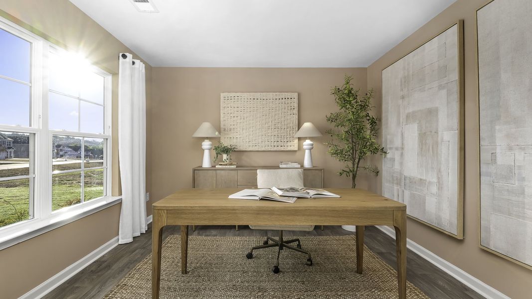 Furnished interior in a model home at Evergreen Landing in Lexington (Image 3).