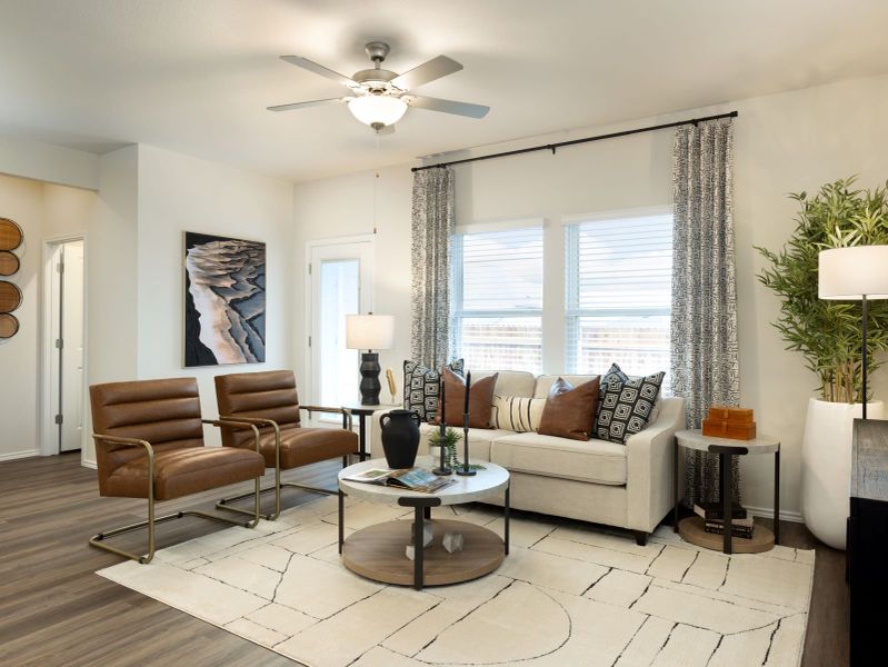 Furnished interior in a model home at Turner's Village in Buda (Image 7).
