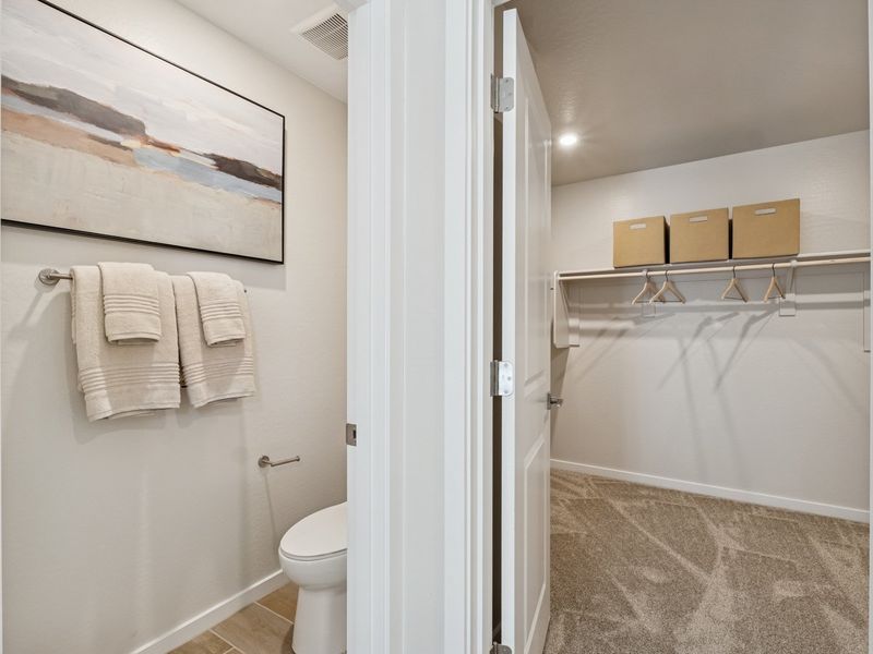 A bathroom with a shower and toilet.