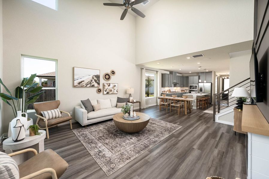 Furnished interior in a model home at August Fields in New Braunfels (Image 26).