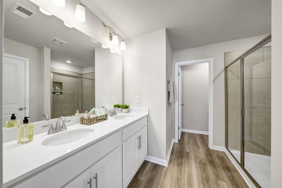 Furnished interior in a model home at Percival Village in Columbia (Image 24).