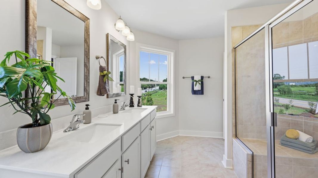 Furnished interior in a model home at Ken's Crossing in Moore (Image 36).