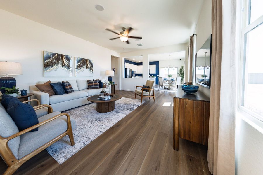 Furnished interior in a model home at Hayden Estates in Buckeye (Image 6). Furnished interior in a model home at Hayden Estates in Buckeye (Image 6).